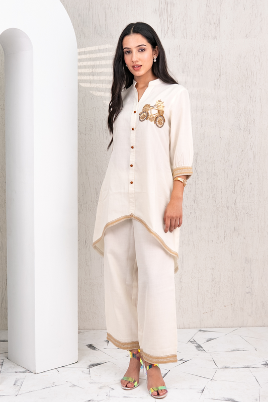 Embroiderd Beige Co-Ords Set