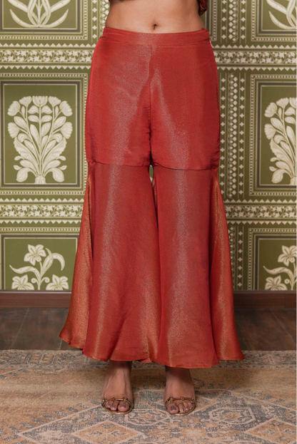 Tissue Floral Printed Red Co-Ords Set