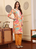 Women Floral Printed Regular Patchwork Pure Cotton Kurta with Trousers