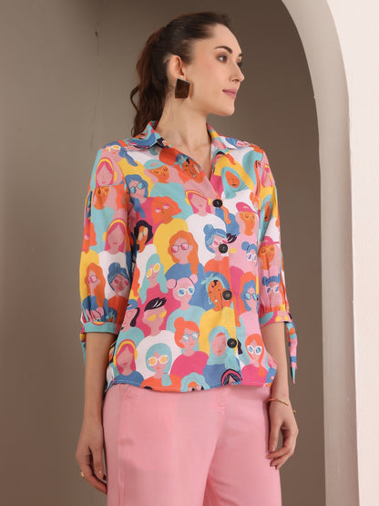 Printed Pure Cotton Shirt With Trouser