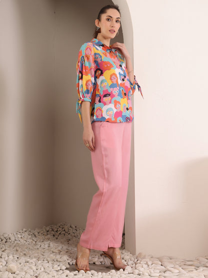 Printed Pure Cotton Shirt With Trouser