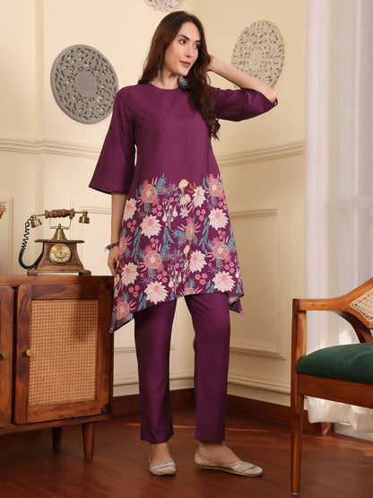 Women Printed Regular Pure Cotton Kurta with Trousers