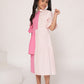 Pink colour blocked dress