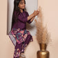 Floral printed purple kurta set