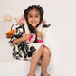 Panelled floral printed white dress