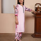 Floral printed pink kurta set