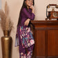 Floral printed purple kurta set