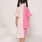 Pink colour blocked dress