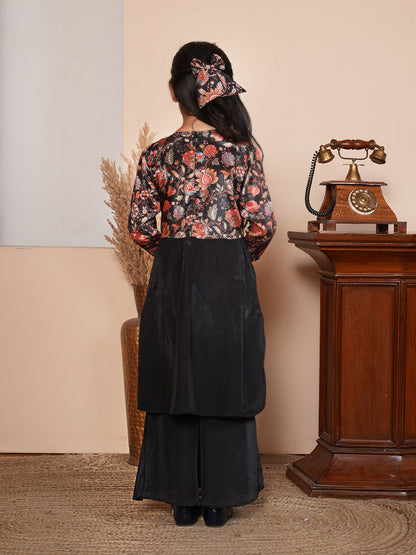 Girls Floral Printed Kurta with Trousers