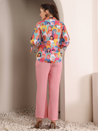 Printed Pure Cotton Shirt With Trouser