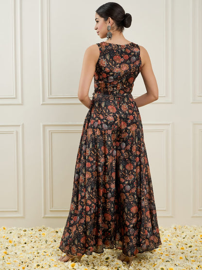 Floral Printed Culotte Jumpsuit