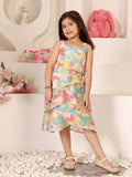 Girls Floral Printed Crepe Fit & Flare Dress