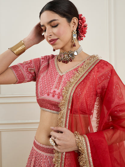 Embroidered Sequinned Ready to Wear Lehenga & Blouse With Dupatta