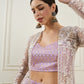 Woven Design Scoop Neck Sleeveless Brocade Co-Ord Set