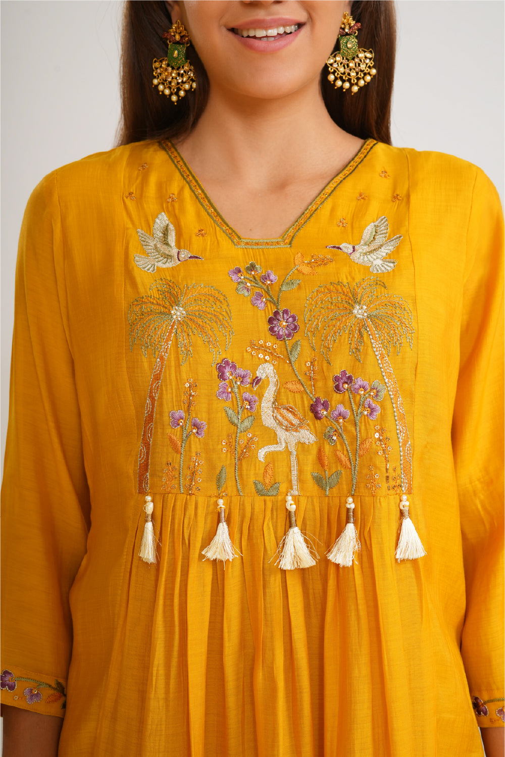 Women Ethnic Motifs Embroidered Empire Thread Work Kurta with Palazzos & Dupatta