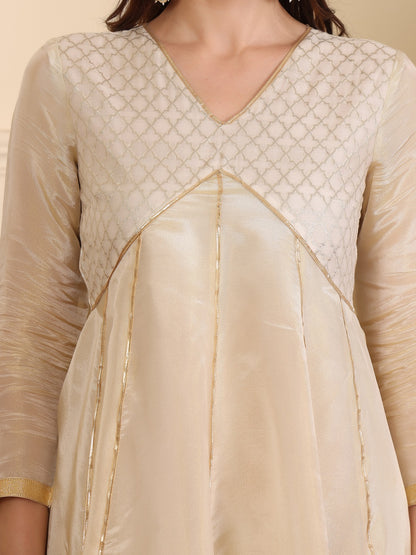 Women Yoke Design Empire Kurti with Palazzos & With Dupatta