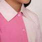 Pink colour blocked dress
