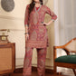 Women Floral Dyed Regular Kurta with Trousers