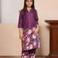 Floral printed purple kurta set