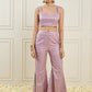 Woven Design Scoop Neck Sleeveless Brocade Co-Ord Set