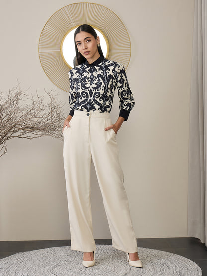 Printed Top With Trousers Co-Ords
