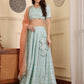 Embroidered Sequinned Lehenga & Blouse With Dupatta