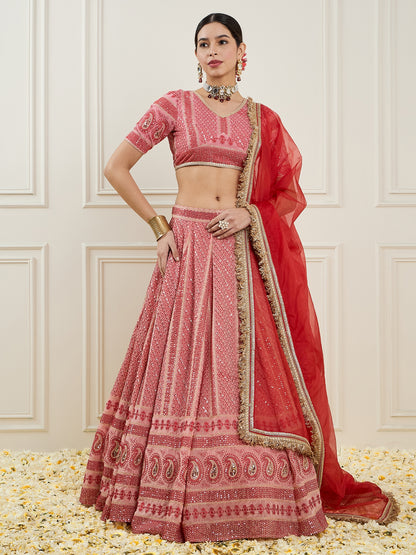 Embroidered Sequinned Ready to Wear Lehenga & Blouse With Dupatta