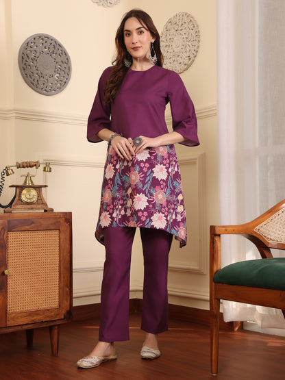 Women Printed Regular Pure Cotton Kurta with Trousers