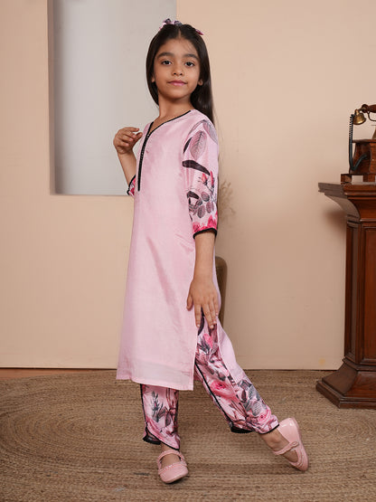 Girls Floral Printed Regular Kurta Set