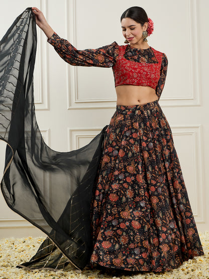 Embroidered Sequinned Ready to Wear Lehenga & Blouse With Dupatta