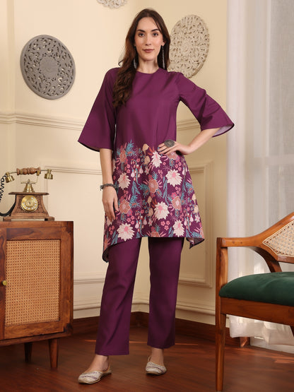 Women Printed Regular Pure Cotton Kurta with Trousers
