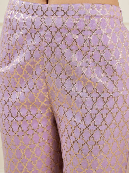 Woven Design Scoop Neck Sleeveless Brocade Co-Ord Set