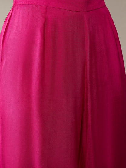 Women Regular Gotta Patti Silk Crepe Top with Palazzos