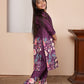 Floral printed purple kurta set