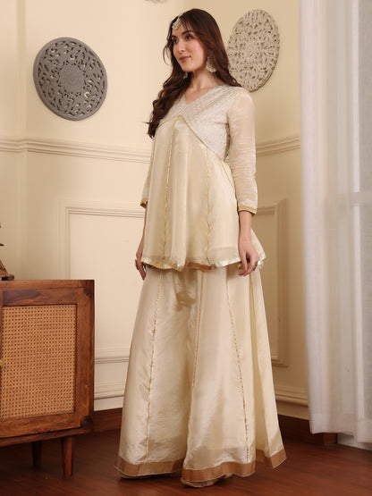 Women Yoke Design Empire Kurti with Palazzos & With Dupatta
