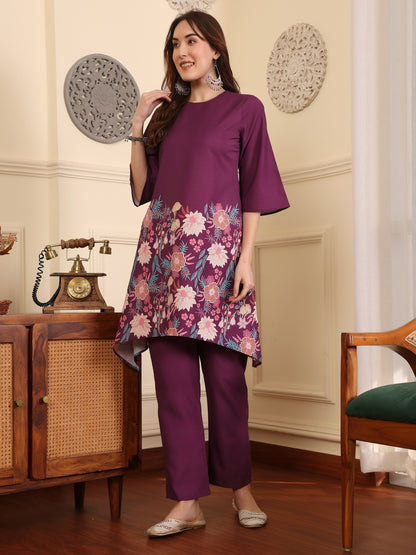 Women Printed Regular Pure Cotton Kurta with Trousers