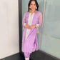 Sania Nehwal Floral Embroidered Organza Regular Kurta with Salwar