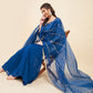 Ethnic Motifs Embroidered Straight Scoop Neck Kurti With Sharara & Dupatta