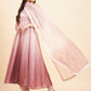 Embroidered Empire Sequinned Silk Crepe Kurta with Churidar & With Dupatta