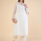 Floral Embroidered Regular Thread Work Kurta with Dhoti Pants