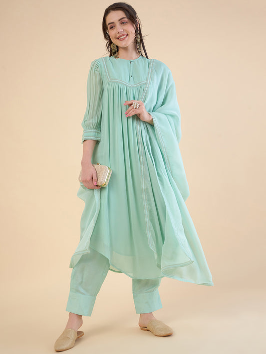 Empire Kurta with Dhoti Pants & With Dupatta