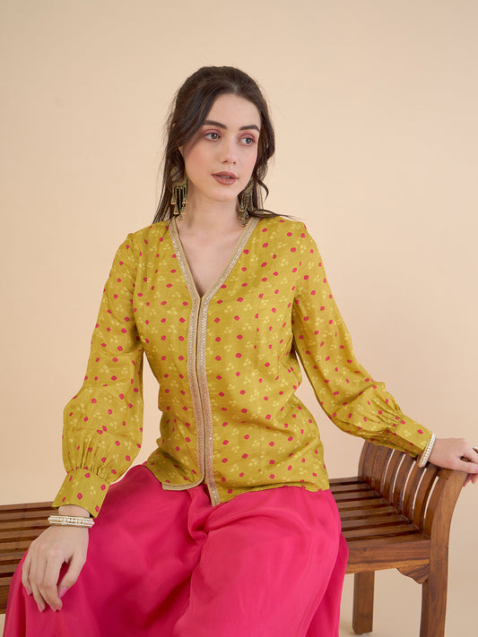 Ethnic Motifs Printed Top With Palazzo