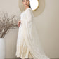 V-Neck Floral Embroidered Empire Mirror Work Anarkali Kurta with Trouser & Dupatta